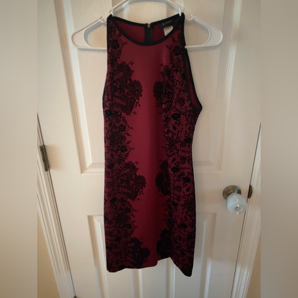 Maroon and black dress